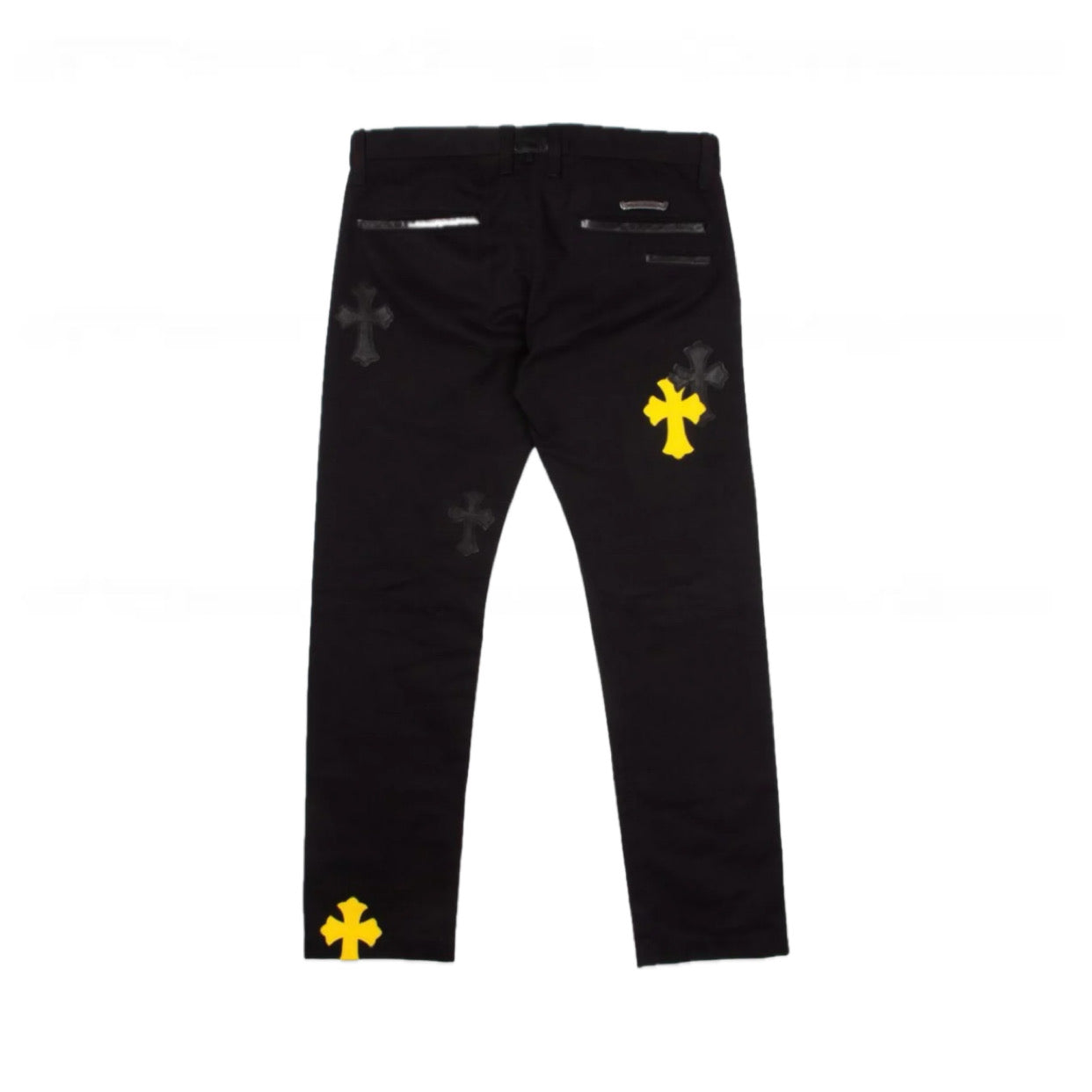 Chrome Hearts (1/1) Yellow Cross Patch Black Chino Pants