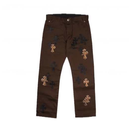 Chrome Hearts Cross Patch Brown Chino Pants