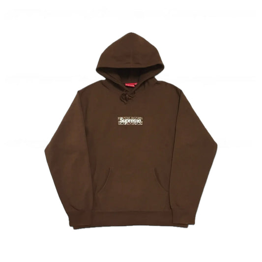 Supreme Brown Bandana Paisley Box Logo Hoodie