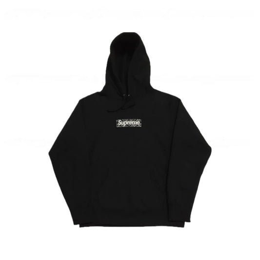 Supreme Black Bandana Paisley Box Logo Hoodie